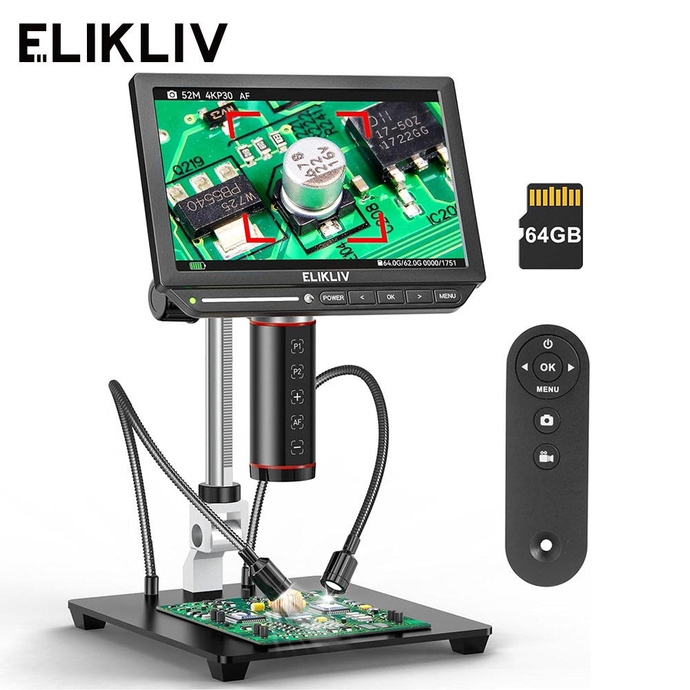 Elikliv EM4K-AF microscopio di - Electronics Repair Microscope recensione e prezzo