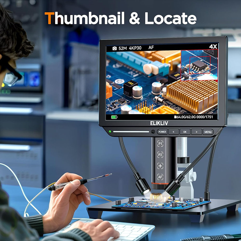 Elikliv EM4K-AF microscopio di - Electronics Repair Microscope recensione e prezzo