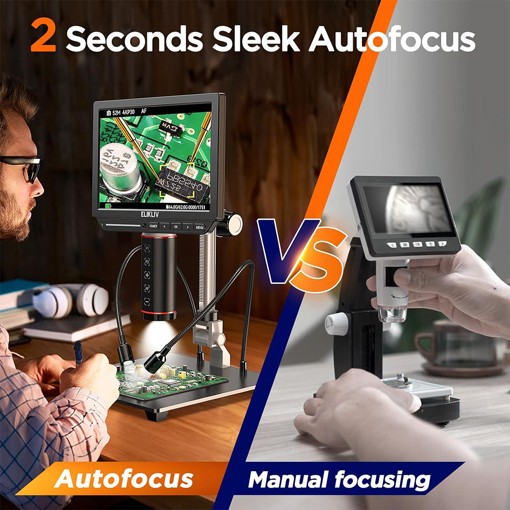 Elikliv EM4K-AF microscopio di - Electronics Repair Microscope recensione e prezzo